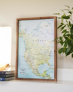 Push Pin North America - Push Pin USA - Personalized Travel Map - Custom Modern Map Print #WPM02 - Etsy
