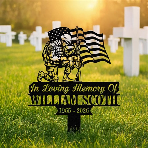 Custom Military Memorial Metal Sign - Personalized Hero Remembrance Decor - Etsy