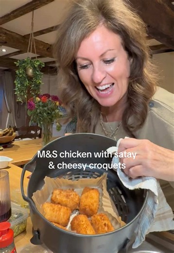 M&S chicken with satay & cheesy croquets ready meal