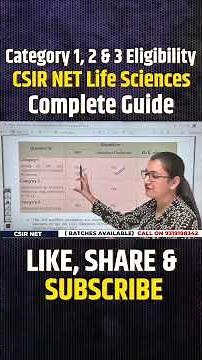 CSIR NET Life Sciences Eligibility 2025 | Category 1, 2 & 3 Complete Guide