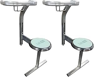 LakeEze Swim Stool (Seafoam, Pair) – Premium Dock Accessory for Water Seating – Adjustable Height for Docks, Pools & Waterside Use – Built-in Cup Holder – UV-Resistant, Durable, Made in the USA