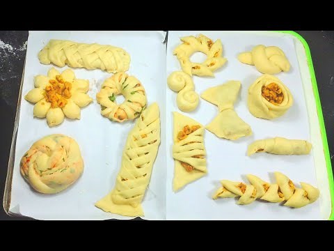 13 Unique Bread Shapes with Chicken Filling | Easy braiding techniques | easy Creative bread Fun