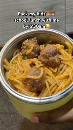 Spaghetti and meatballs for school lunch #lunchbox #lunchboxideas #eat #food #packedlunch #kidsmeal
