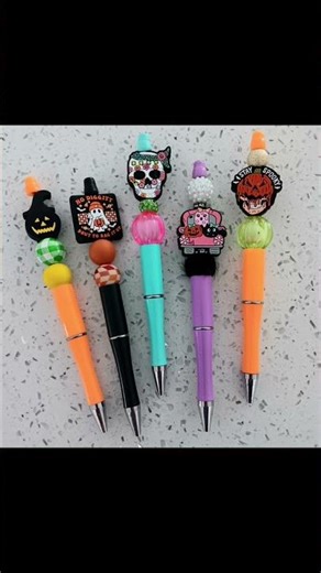 Halloween Beaded Pens & Pencils 👻 Spooky Stationery Magic!