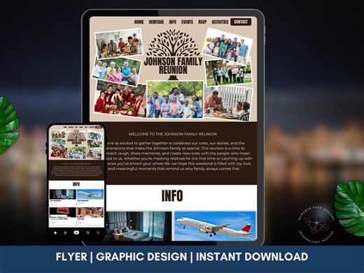 Editable Family Reunion Website Template, Canva Design (digital Download - Etsy
