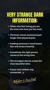 VERY STRANGE DARK INFORMATION: | Relation & Love Fact