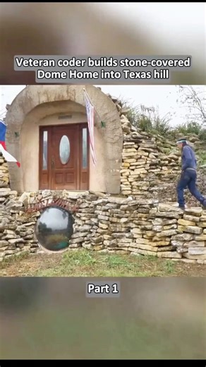 Most people build houses on the land. This guy decided to build his into it.A former chemical engineer and veteran coder built this stone-covered dome home straight into a Texas hill. He used what he learned in his heat transfer class — that if you go underground, the earth naturally stays around 65 degrees year round. So instead of fighting the Texas heat and cold with big HVAC systems, he let the ground do most of the work.From the outside, it almost disappears into the hillside. But once you 
