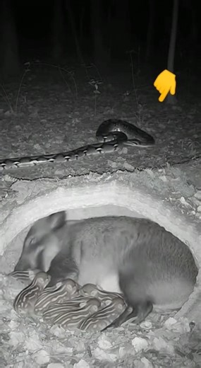 Wild Boar Scared Python #wildlife #animals #python #shorts