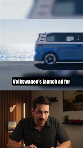 Sterling Voth | Automotive Creative Advertising on Instagram: "You’re not seeing what makes VW’s new ID. Buzz campaign so good… but you should. ㅤ Volkswagen needed a way to build real hype around the US launch of the ID. Buzz, their all-electric revival of the classic VW bus. ㅤ The entire campaign is inspired by the two-tone paint job and the fun, lighthearted personality of the new bus. They called it Life Half Full, and every frame is literally split in half with bold colors and bright energy.