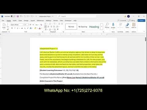 In Practice - Ch 1 Independent Project _1-5 |Access_2021_Ch1_Independent_Project_1-5