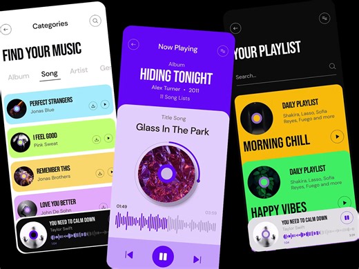 Music app design mobile app