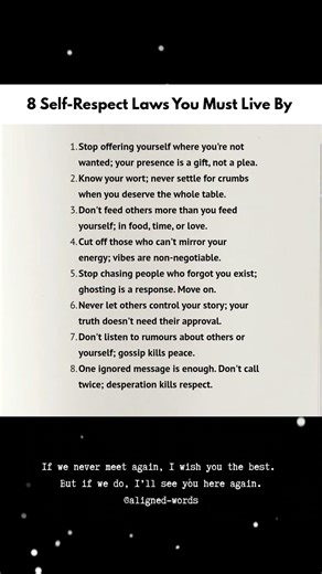 8 self respect laws #shorts #selfrespect #selfimprovement #lifelessons #psychology