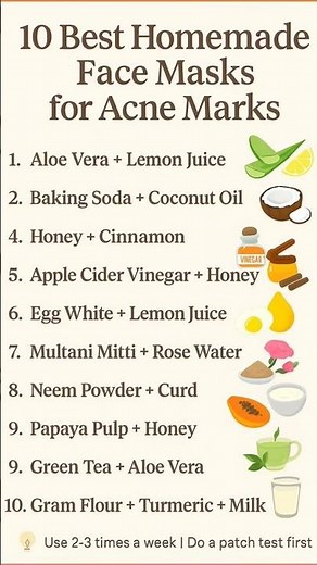 10 homemade face mask for acne #skincare #facepacke #brightskin #facemask #viralshorts