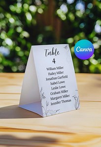 Printable Minimalist Wedding Table Number Canva Template, Editable Wedding Seating Chart Sign, Personalized Wedding Reception Table Numbers - Etsy