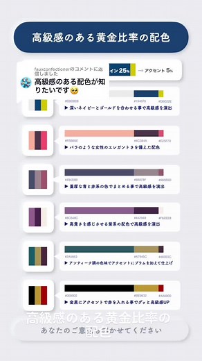@fauxconfectioner への返信 高級感のある黄金比率の配色 #tiktok教室 #知恵袋 #図解 #デザイン #黄金比率 #配色