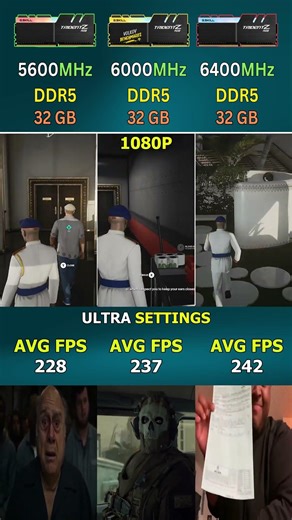 RAM 5600MHz vs 6000MHz vs 6400MHz - Does higher MHz really matter in games? #pcgaming #ram #shorts