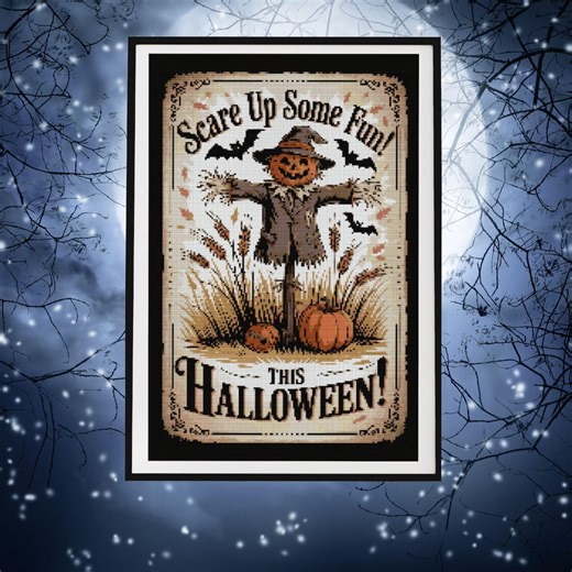 Halloween Cross Stitch Pattern PDF, Happy Halloween, Cute Embroidery Pattern, Instant Download, X Cross Stitch Pattern, Autumn Cross Stitch - Etsy
