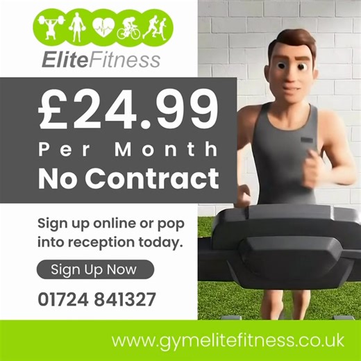 Elite Fitness Scunthorpe on Instagram: "If you’ve been wanting to get more active, feel stronger or simply keep your body moving, this is the perfect place to start. Elite Fitness has everything under one roof to help you build momentum and stay consistent. Our updated memberships make joining easier than ever. 💷 No sign up fee. 👉 Join online or come and see us www.gymelitefitness.co.uk 📍 Elite Fitness, Scunthorpe #GymEliteFitness"