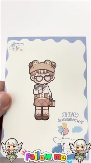 Making the Cutest Girl Sticker Ever! 💖✨ | DIY Aesthetic Stickers #shorts