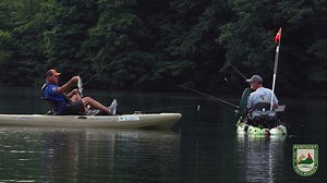 Many people just know Lake Linville as that small lake next to the interstate south of Richmond, but we now think of it as a great place to go fishing... Especially from a kayak. Here we are kayak fishing for hybrid stiped bass with Mr. Rob Howard, incase you missed it on last weekend's show! | Kentucky Afield