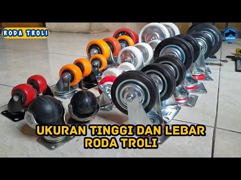 Information on the size of the trolley wheels or display case wheels and the size of the stand pl...