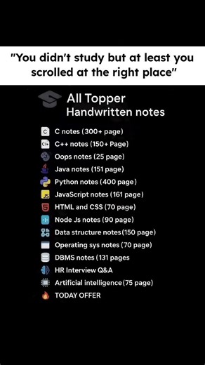 Comment 'Notes' to get the notes | #codeprep #notes #btech Btech, notes, handwritten, semester