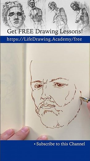 How to draw a man with a beard