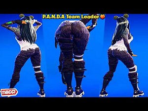 Fortnite Panda Team Leader Skin Showcase Thicc 🍑😍 Top Tiktok Emotes & Dances 😘 Hot Cute Furry Girl 😜