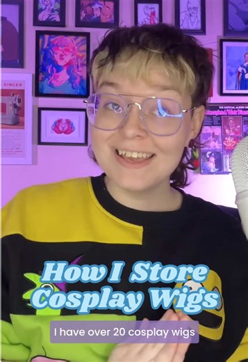 I often see folks recommend wig boxes, bins, or other storage methods, but they never worked for me. Here's what I use for space-saving cosplay wig storage, and HOPEFULLY it might work for someone else too? #cosplaywig #cosplay #cosplaytutorial #cosplayhack #comicon
