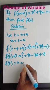 Functions : change of variable #function