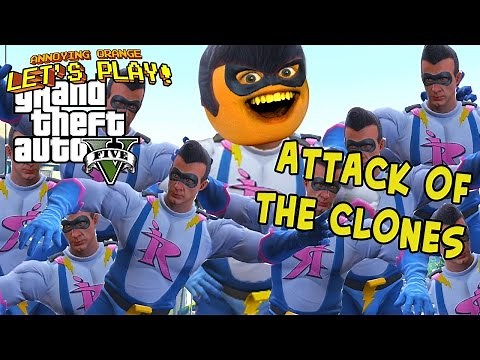 Annoying Orange Plays - GTA V: Attack Of the Clones