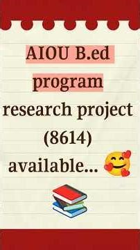 AIOU (B.ed research project) available 🥰#aiou