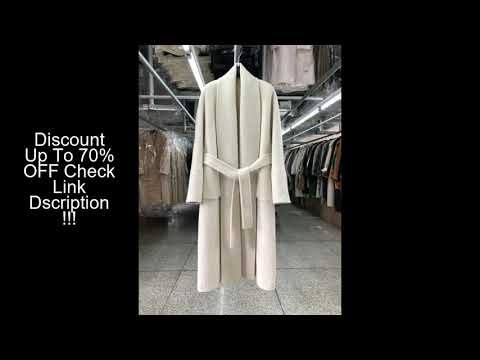 New Women Bathrobe Style Double Sided Wool Coat Loose Big Turn-Down Collar Long Sleeve Fashion Warm