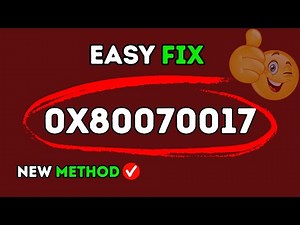 How to solve windows install problem Error Code 0x80070017