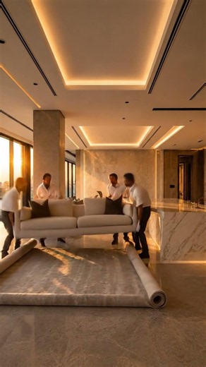 Modern Luxury Living Room Transformation Timelapse | Luxury Sectional, Giant TV & Golden Hour