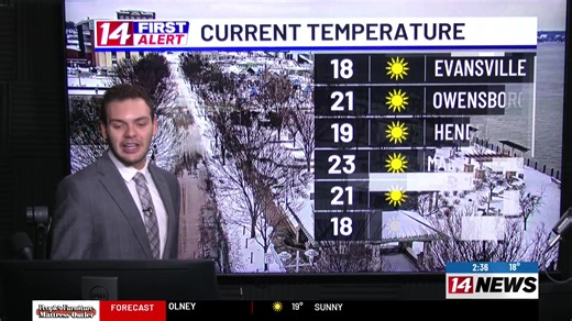 14 FIRST ALERT UPDATE: Water main break causing traffic problems on Evansville’s west side; Plus, on alert for a few flurries and bitter cold this weekend | 14 NEWS