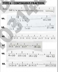 TYPE 6 - CONTINUOUS FRACTIONSum = 1 / [Diff. b/w consecutive ... | Filo
