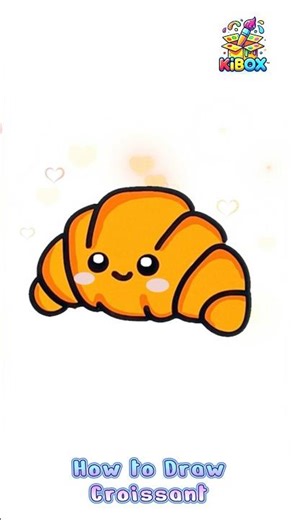 How to Draw Croissant 🥐 | Super Easy Cute Drawing