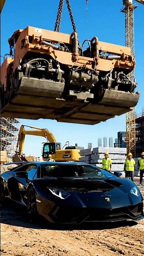 Watch This Lamborghini Aventador Get CRUSHED by a Road Roller! 😱🚧
