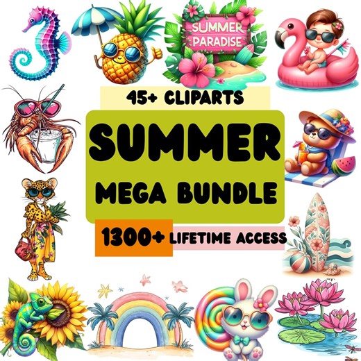 Summer PNG Mega Bundle, 45summer Cliparts, Summertime PNG, Beach Vibes Bundle, Pool Party & Vacation Clipart, Summer Animals,summer Graphics - Etsy