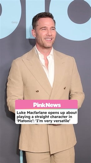 Luke Macfarlane has opened up about playing a straight character in Platonic, explaining that he’s “very versatile”. | PinkNews