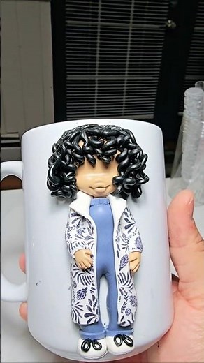 polimer clay doll💙🤍 #polimerclay #polymerclaydoll