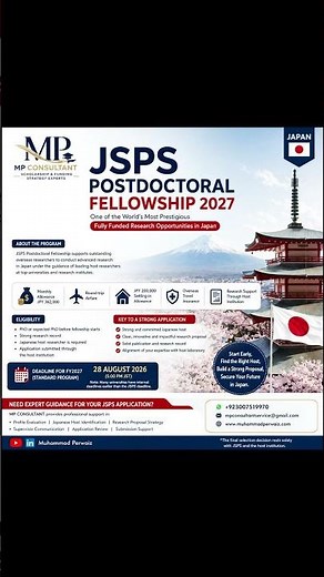 JSPS Postdoctoral Fellowship 2027 | One of the World’s Most Prestigious Fully Funded Research
