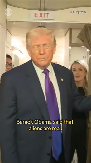 President Trump said former President Barack Obama "gave classified information" on the existence of aliens after speaking about it on a podcast. The former president released a statement clarifying what he meant by his comments after they went viral on social media, saying that he didn't see evidence that aliens "have made contact with us." When asked if aliens are real, President Trump said, "Well, I don't know if they're real or not. I can tell you he gave classified information. He's not sup