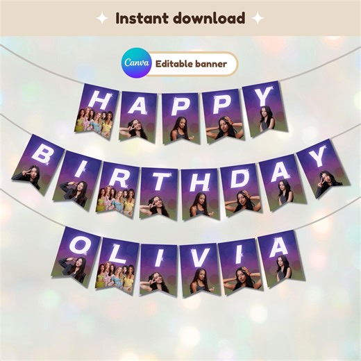 KATSEYE Birthday Banner, Kpop Party Decor, Editable Canva Template (digital File) - Etsy