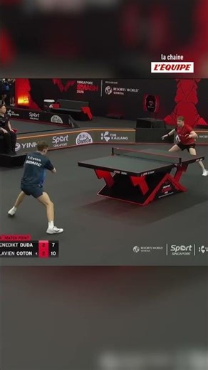 🏓 Flavien Coton dominates against the world number 11! #pingpong