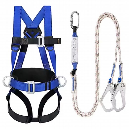 [Hot Item] Double Lanyard Full Body Harness with Hook Shock Absorbers for Safety Working