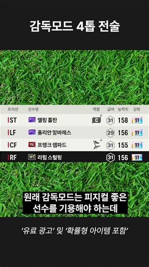 감독모드 4톱 전술