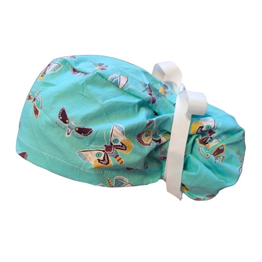 Butterfly Moth Ponytail Scrub Cap Euro Optional Satin Lined & Buttons Surgeons Surgical Doctor Nurse Dentist Veterinarian OB OR PA - Etsy