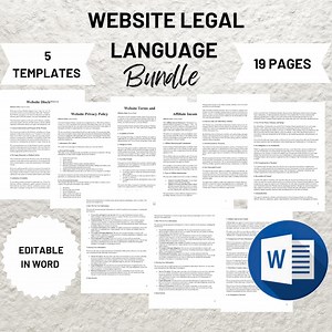 Website Legal Template Bundle: Privacy Policy, Terms & Conditions (editable Word, PDF Download - Etsy